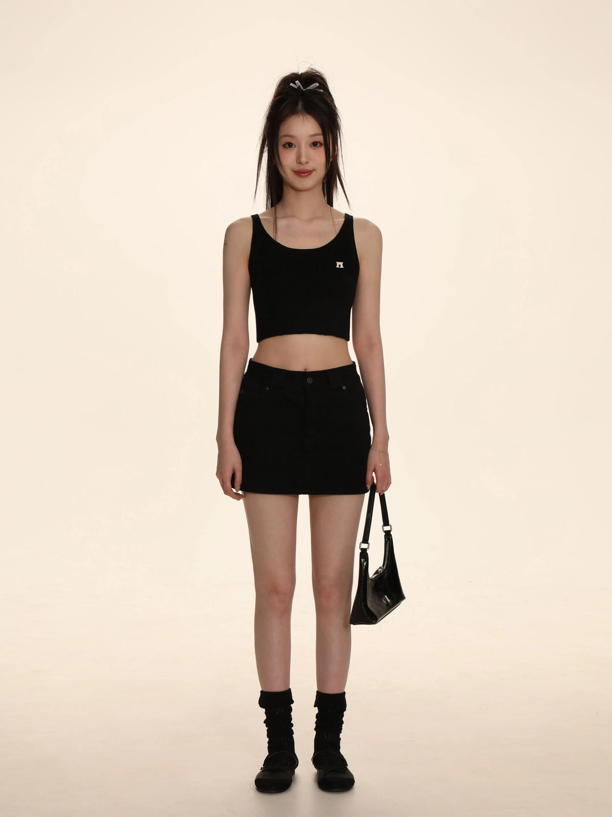 Soft Elastic Embroidered Tank Top