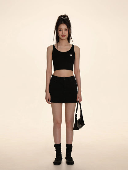 Soft Elastic Embroidered Tank Top