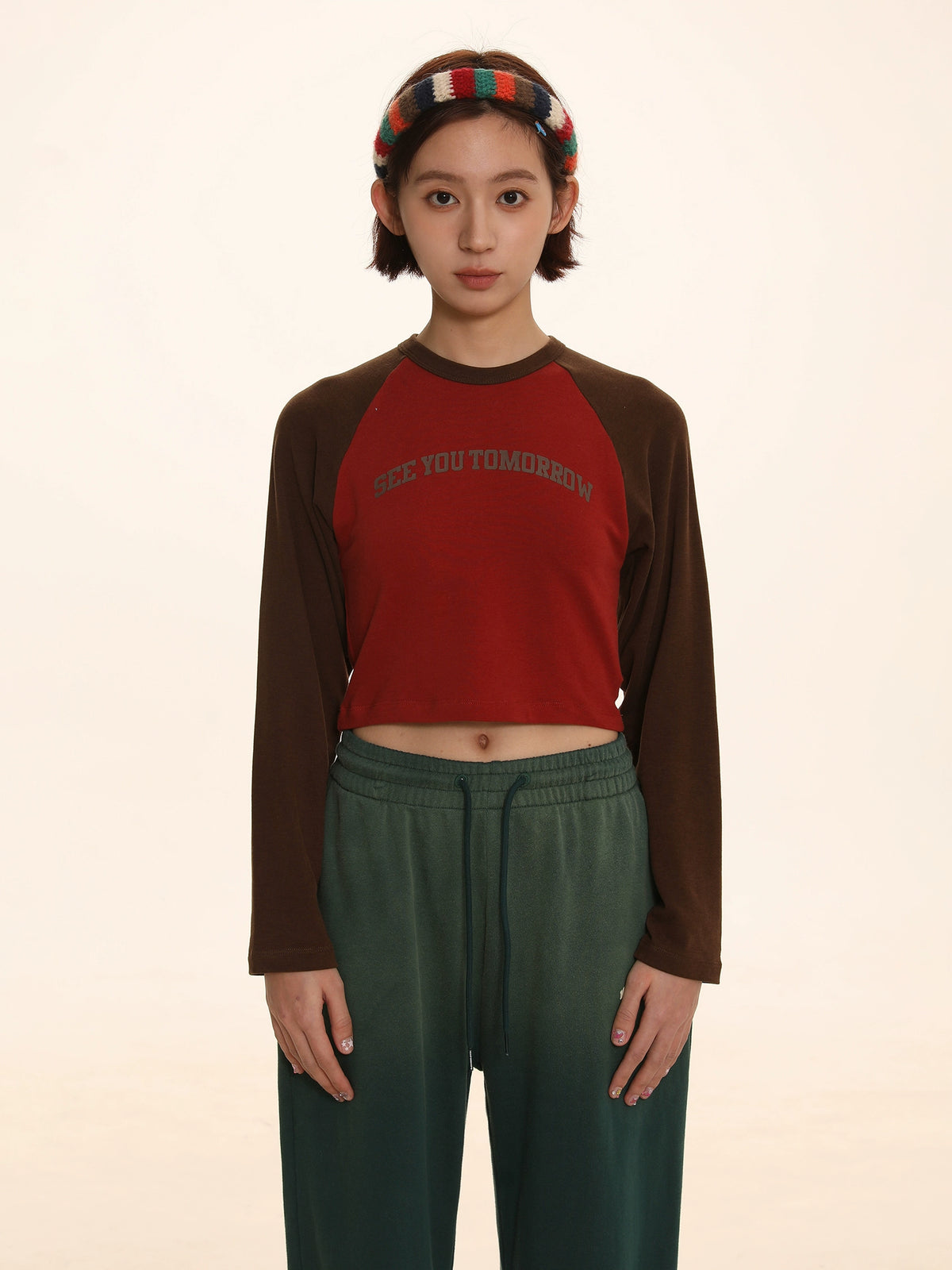 Contrast Raglan Sleeve T-Shirt