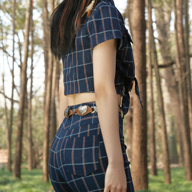 Denim Heart Cutout Belt