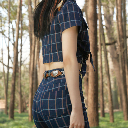 Denim Heart Cutout Belt