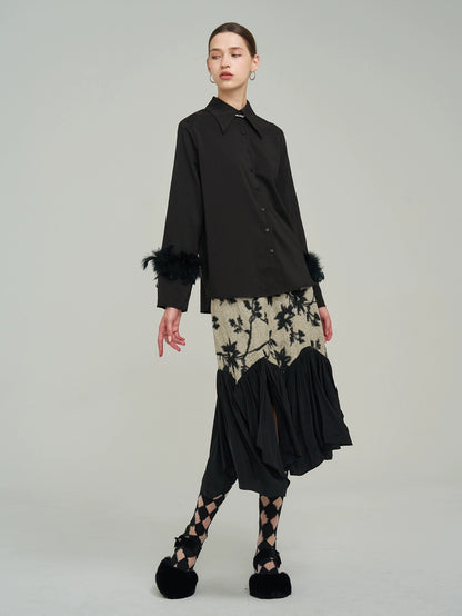 Jacquard Splice Half Skirt