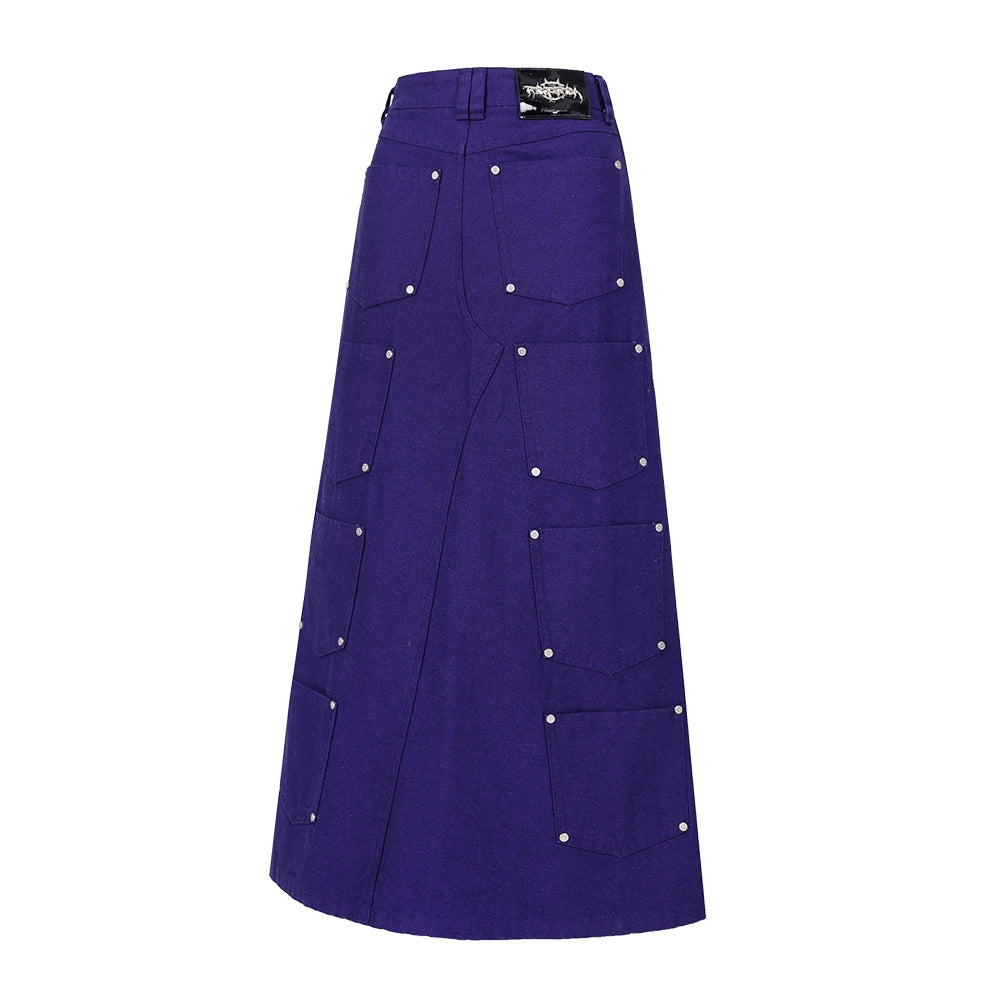 Royal Plum Denim Elegance Skirt