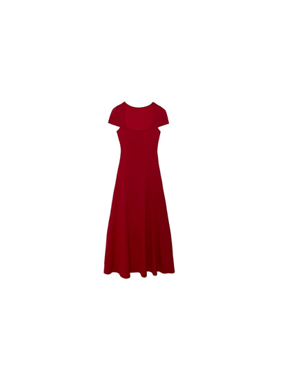 Square Neck Red Summer Dress