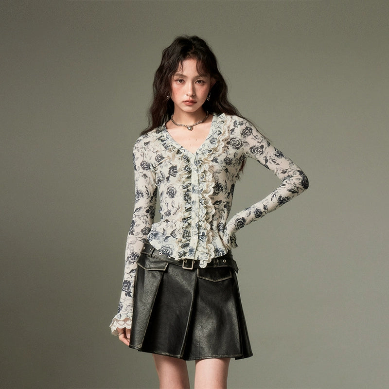 French Floral Lace - Long Sleeve Top