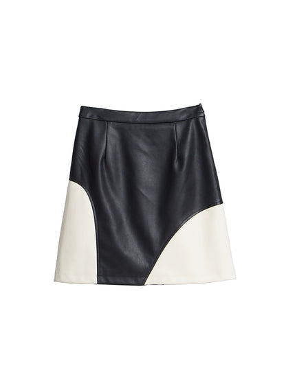 Ear Spades Retro Contrast A-line Skirt