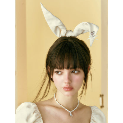 Rhinestone Rabbit Ears Hair Ring