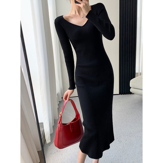 Black Knit Dress - Winter