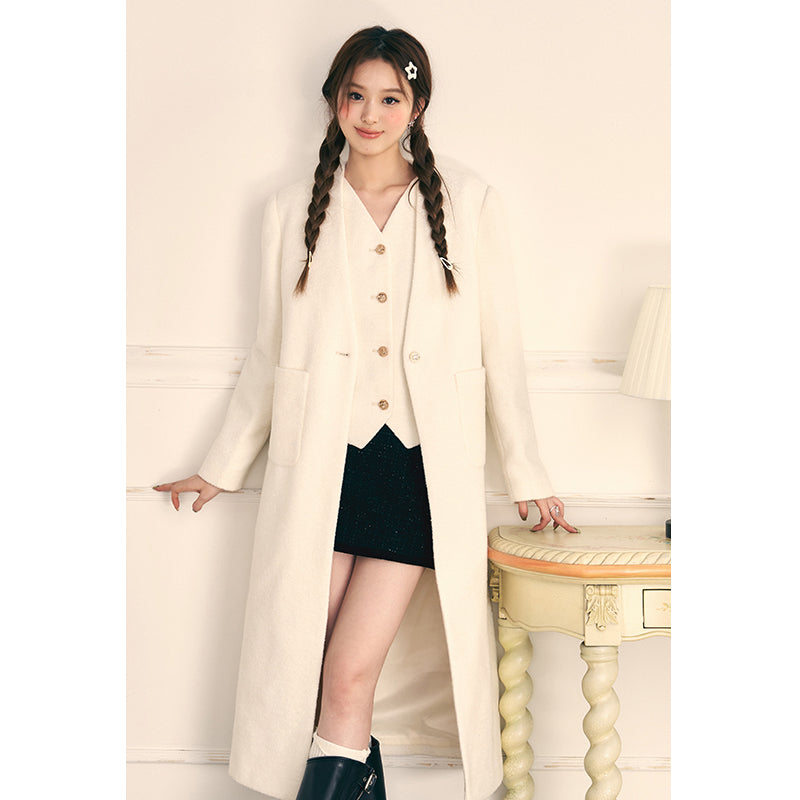 Collar Vest Woolen Coat