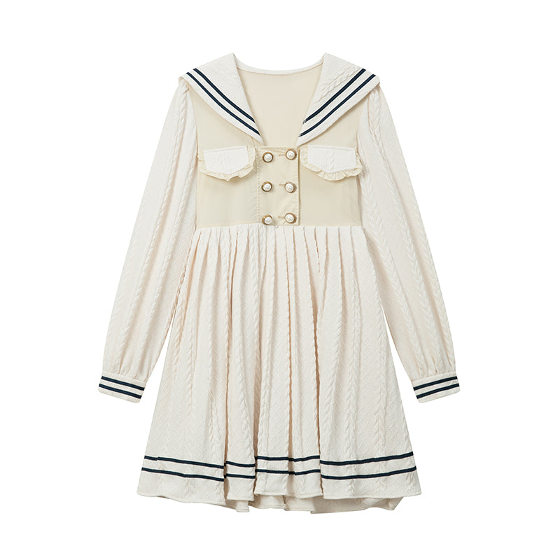 Navy Collar Sailor Knit Dress