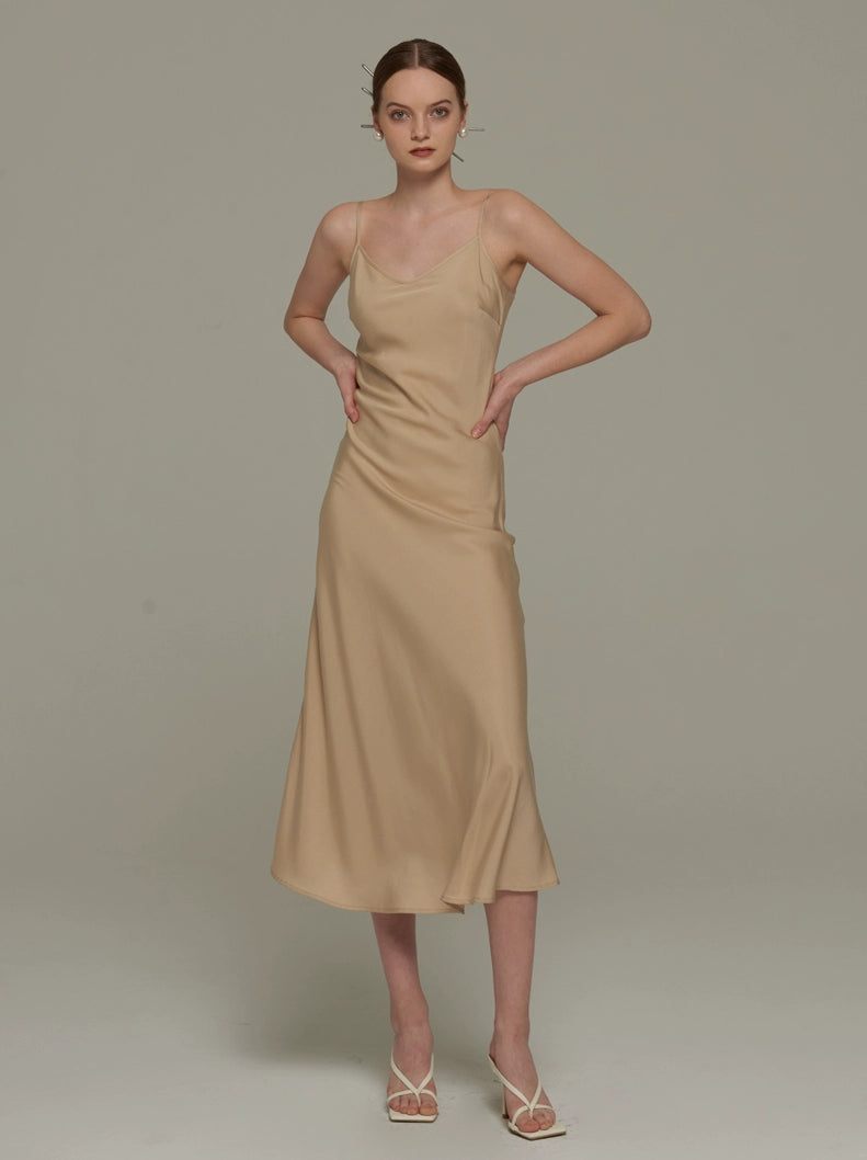 Milk Apricot Oblique Dress