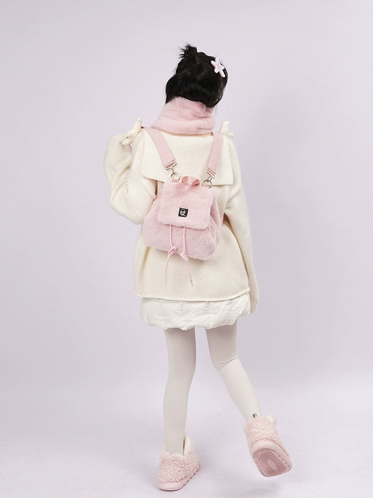 Y2K Macaron Fleece Backpack