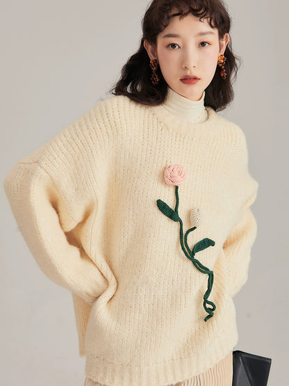Suéter de otoño de gran tamaño hecho a mano