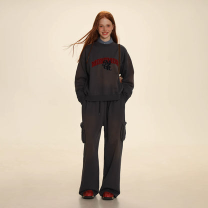Letter Patch Embroidered Sweatshirt