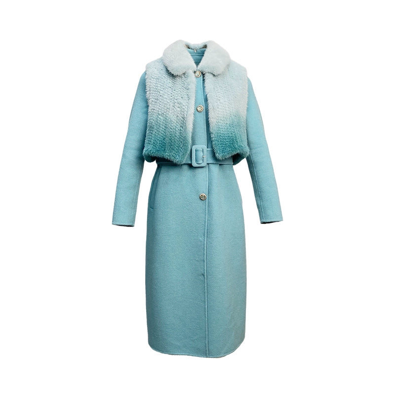 Icelandic Aurora Mink & Wool Coat Set