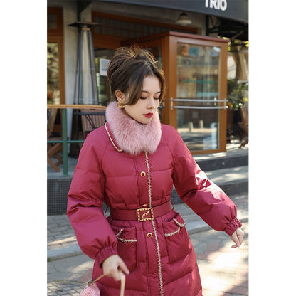 Rose Newspaper Ribbon Down Coat Set