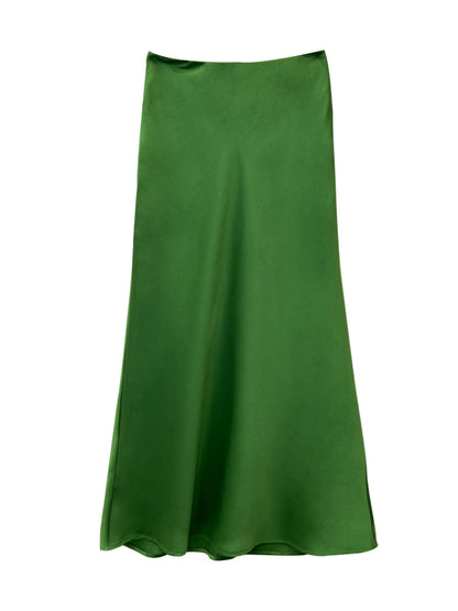 Elegant Satin A-Line Skirt: Spring/Summer Glamour