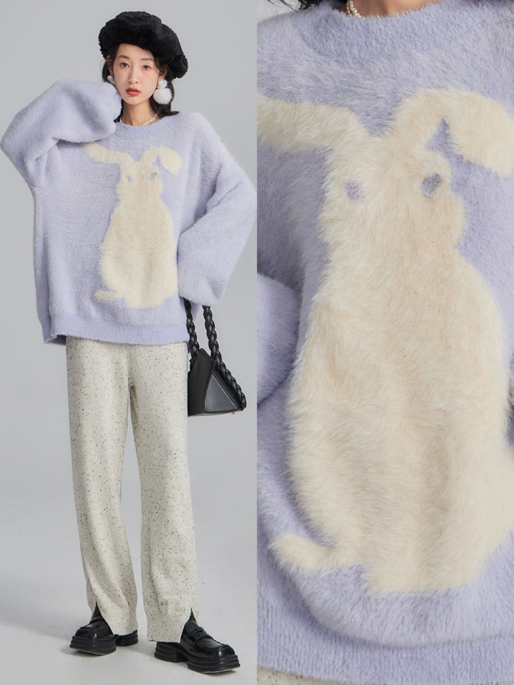 Milk Rabbit Mink Fur Pule