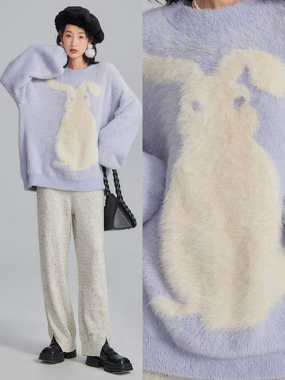 Milk Rabbit Mink Fur Pullover