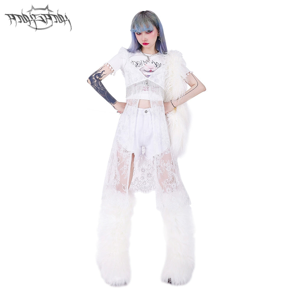 White Mesh Fairy Dress