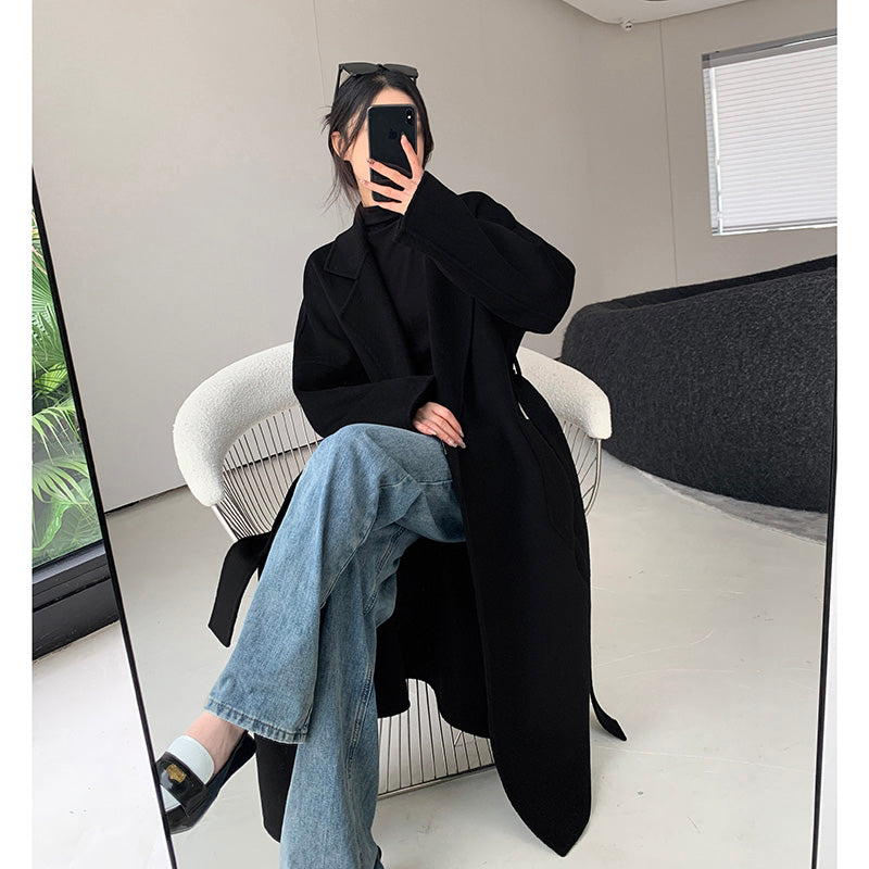 Black Wool Coat - Hepburn Style