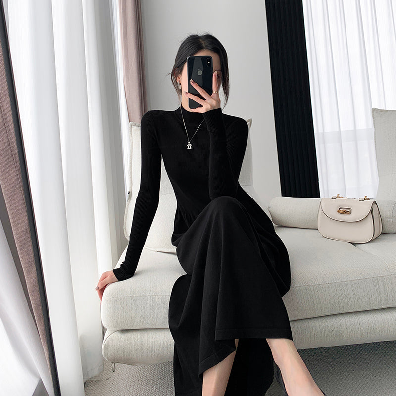 Slim Fit Black Knit Dress