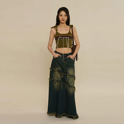 Tassel Strap Knitted Camisole Tank