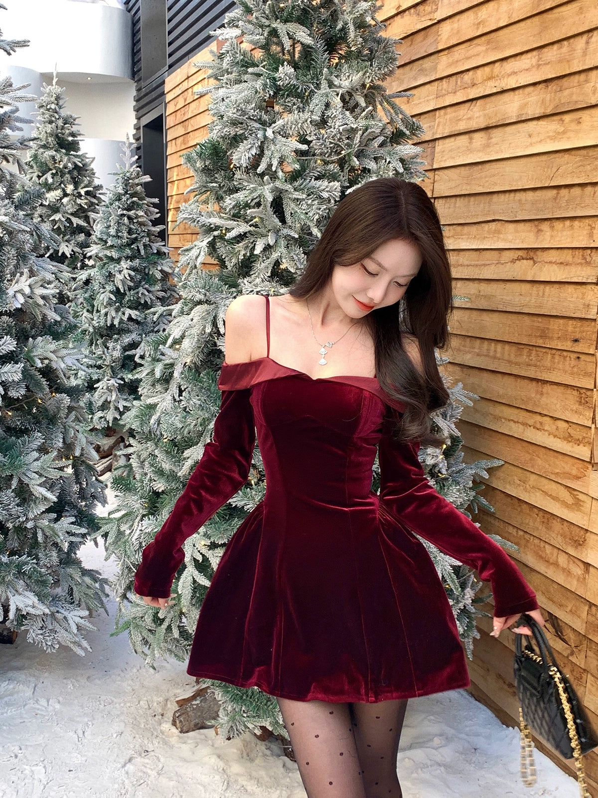 Red Velvet Dress by Sharon Rose