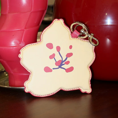 Cherry Blossom 3D Cream Yellow Keychain