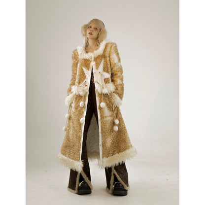 Detachable Fur Long Coat Winter