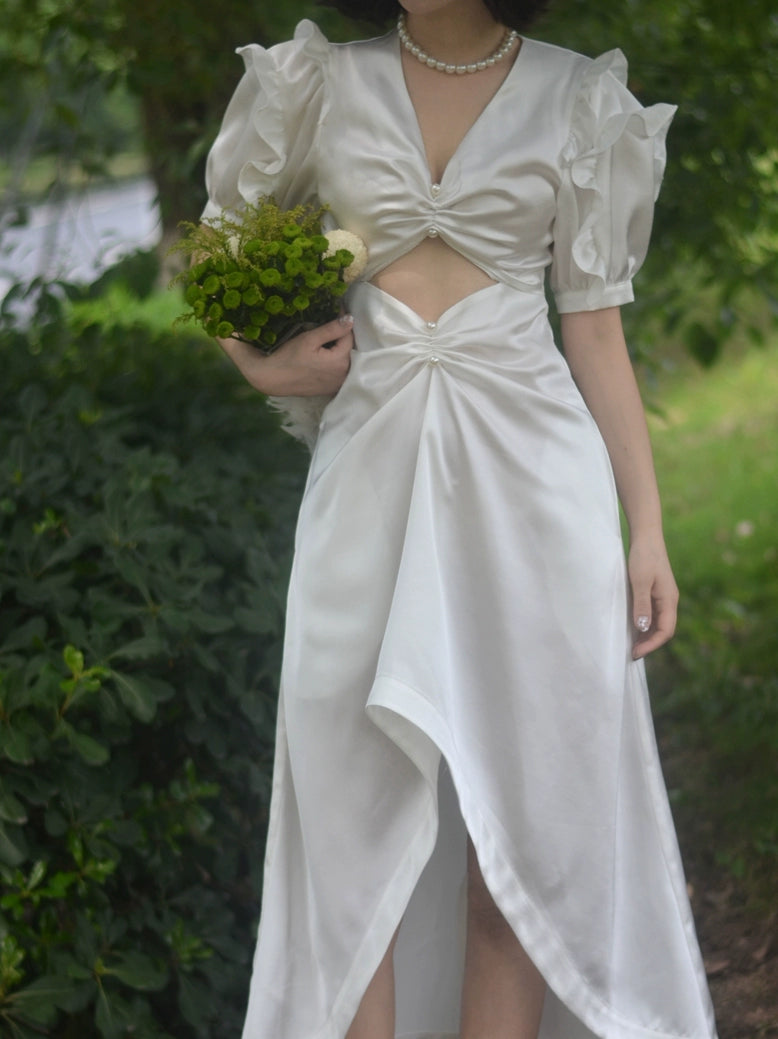 White Ruffled Summer Dress