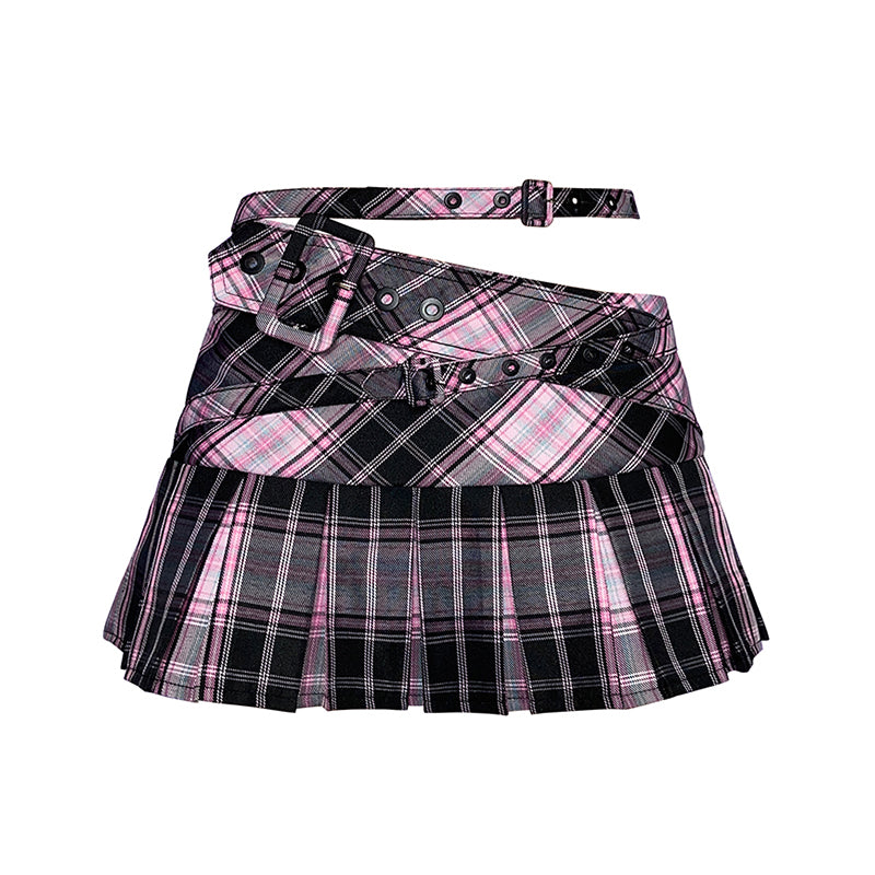 Spicy Girls Plaid Low Waist Pleated Skirt