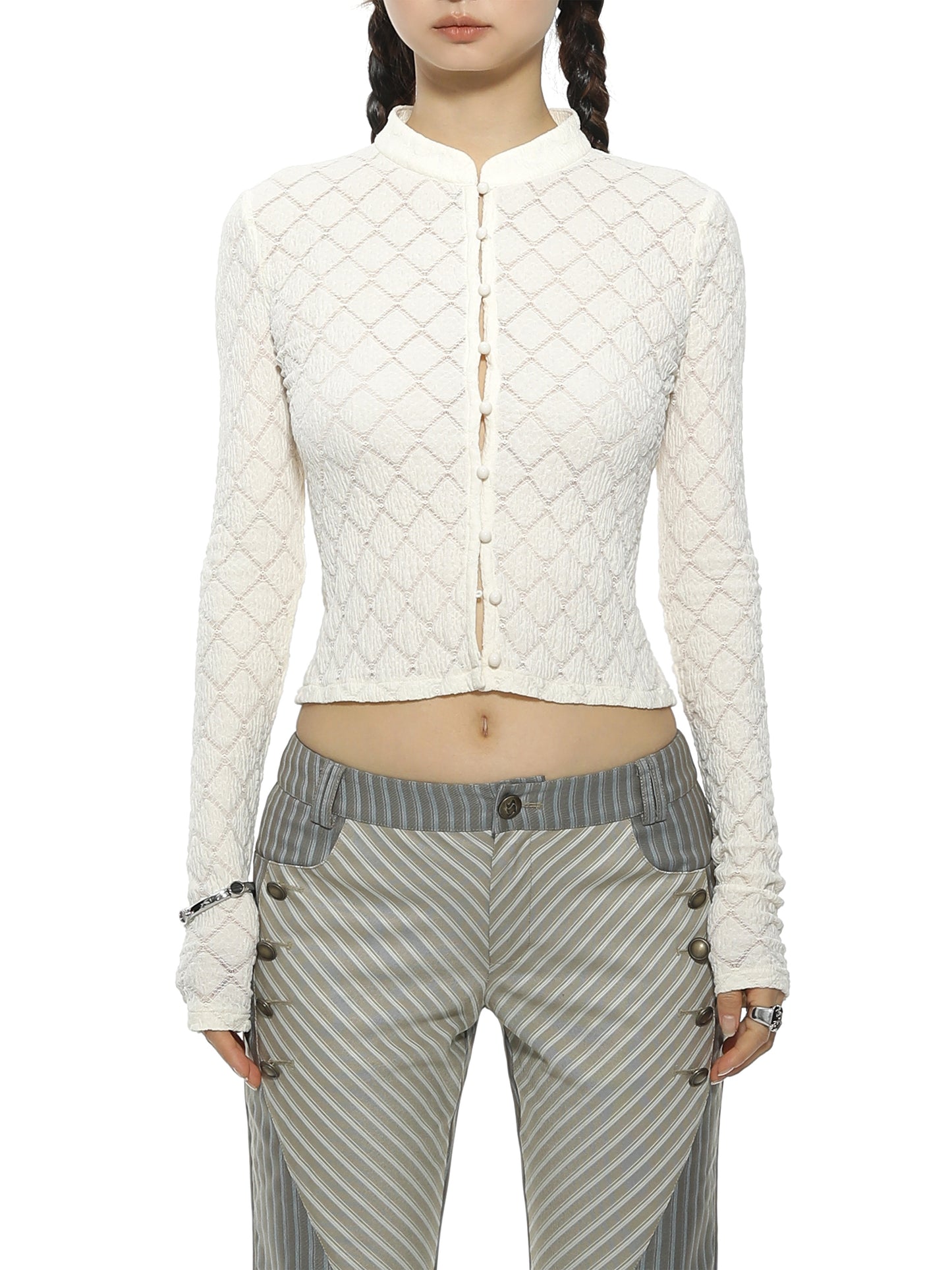 Chic Diamond Knit Shirt