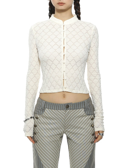 Chic Diamond Knit Shirt