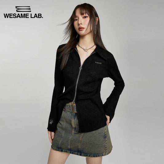 Retro High Waist Spicy Girl Split A-line Denim Skirt