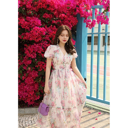 Cherry Blossom Vintage Beach Dress