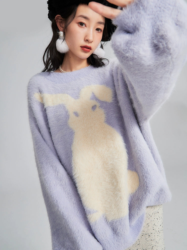 Milk Rabbit Mink Fur Pule