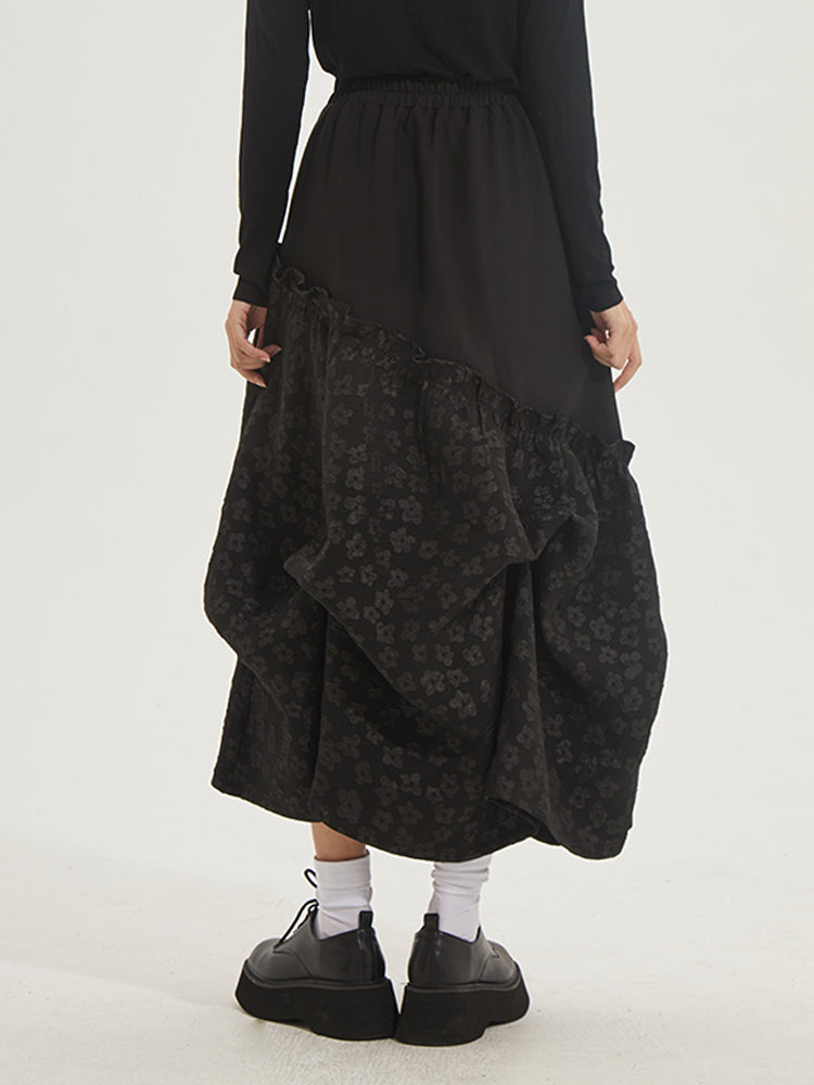 Ruffle Jacquard Skirt