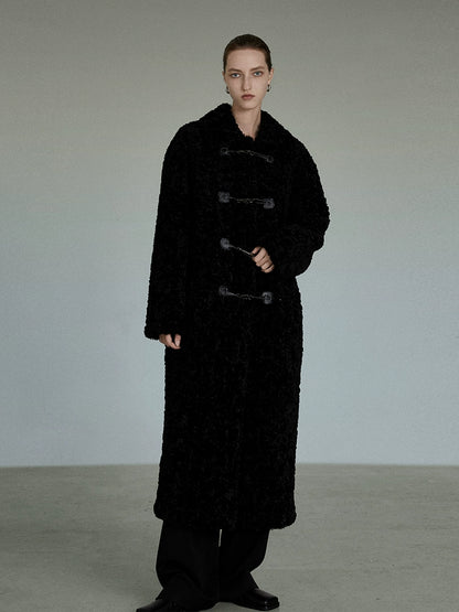 Cappotto lungo lana di lana nera