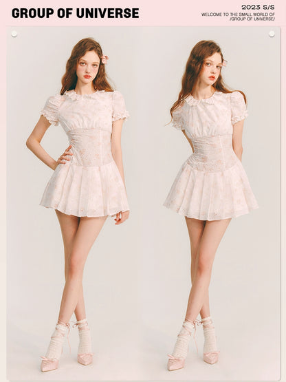 London Weekend Pleats - Lace & Embroidery Dress