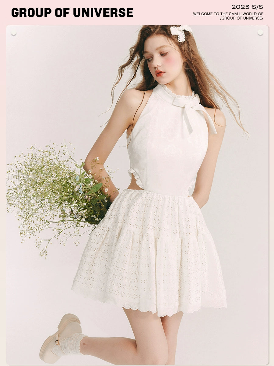 Breezy Charm - Cotton Lace-Edged French Dress