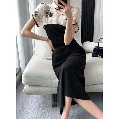 Retro Chinese Dress - Black
