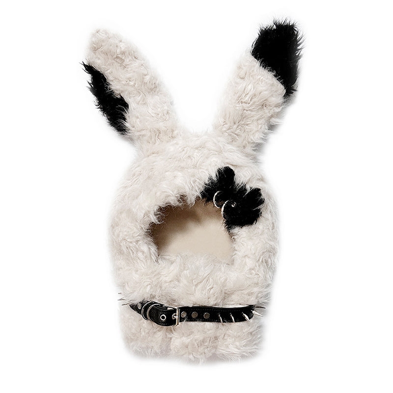 rebellious little rabbit black and white patchwork rabbit ear hat