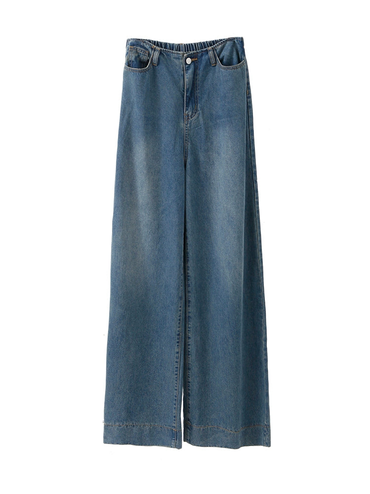 Retro Blue Lyocell Wide Geans Jeans