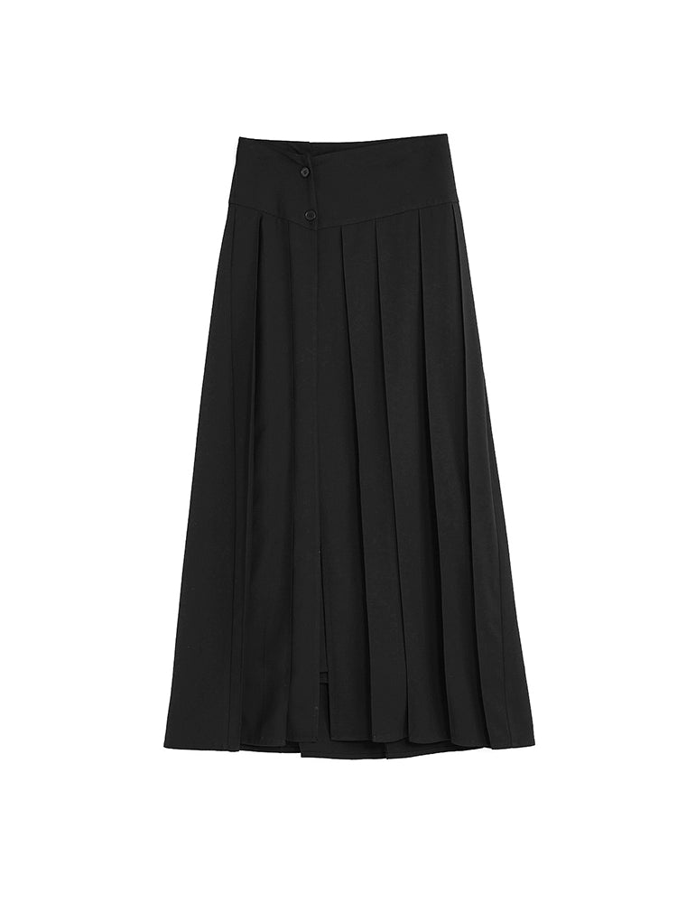 Artistic A-Line Pleated Skirt