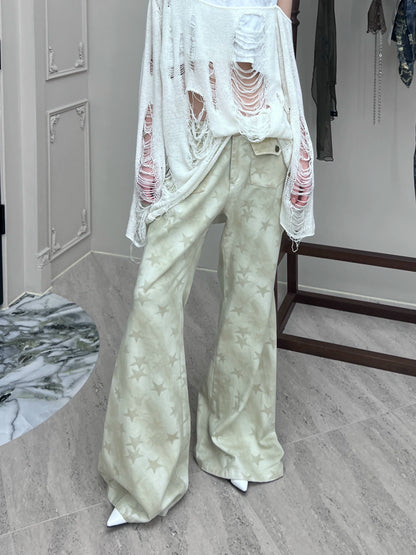 Full Print Star Wide Leg Pants