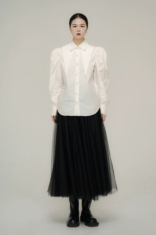 White Double Collar Shirt