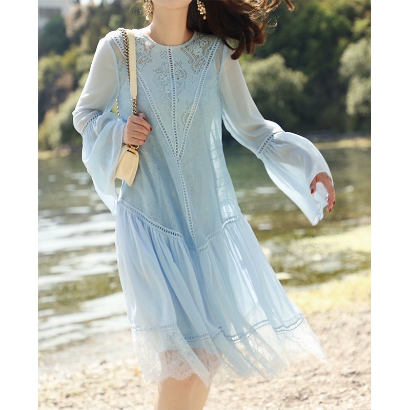 Light Luxury Chiffon Lace Sun Protection Dress