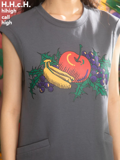 Fruit Combination: Sleeveless Straight Dress
