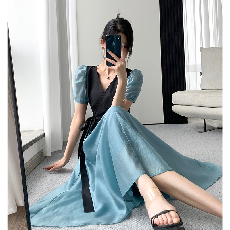 High-End Blue Long Dress